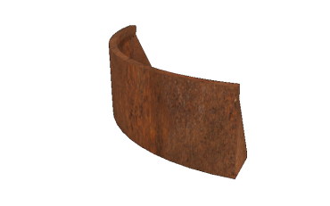 Cortenstaal keerwand - Buitenbocht - 100 x 100 x 40 cm