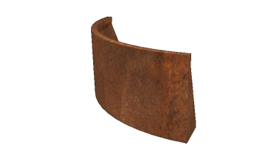 Cortenstaal keerwand - Buitenbocht - 100 x 100 x 50 cm