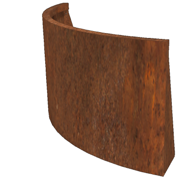 Cortenstaal keerwand - Buitenbocht - 100 x 100 x 60 cm