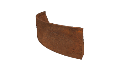 Cortenstaal keerwand - Buitenbocht - 150 x 150 x 50 cm