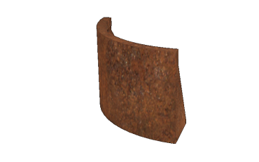 Cortenstaal keerwand - Buitenbocht - 50 x 50 x 40 cm