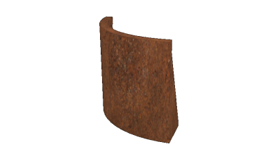 Cortenstaal keerwand - Buitenbocht - 50 x 50 x 50 cm