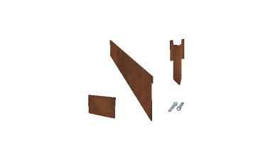 Cortenstaal kantopsluiting geplet 13 cm complete set per 15 meter