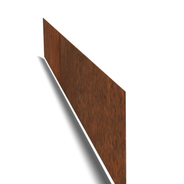 Cortenstaal kantopsluiting recht 25 cm (lengte 240 cm)