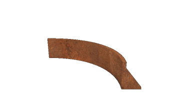 Cortenstaal keerwand - Binnenbocht - 100 x 100 x 30 cm