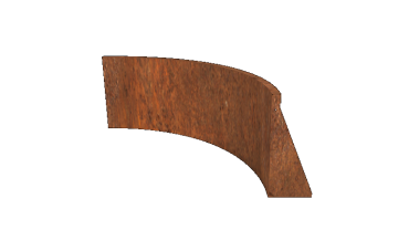 Cortenstaal keerwand - Binnenbocht - 100 x 100 x 50 cm