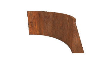 Cortenstaal keerwand - Binnenbocht - 100 x 100 x 60 cm