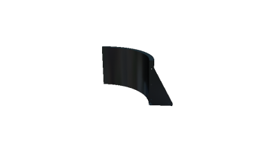 Stalen keerwand - Binnenbocht - 50 x 50 x 40 cm - RAL9005 mat (zwart)