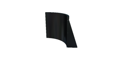 Stalen keerwand - Binnenbocht - 50 x 50 x 60 cm - RAL9005 mat (zwart)