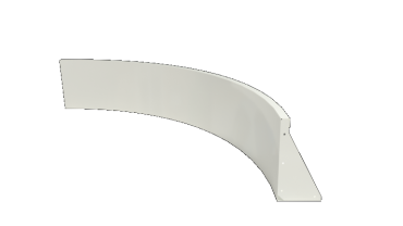 Stalen keerwand - Binnenbocht - 150 x 150 x 40 cm - RAL9010 mat (wit)