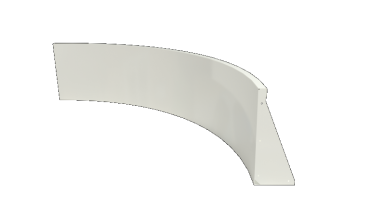 Stalen keerwand - Binnenbocht - 150 x 150 x 50 cm - RAL9010 mat (wit)