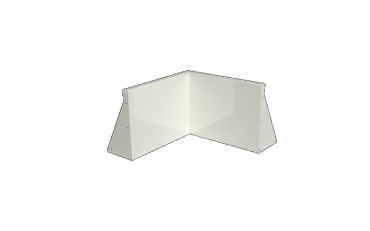 Stalen keerwand - Binnenhoek - 50 x 50 x 40 cm - RAL9010 mat (wit)