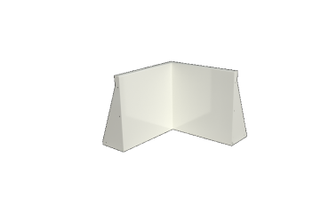 Stalen keerwand - Binnenhoek - 50 x 50 x 50 cm - RAL9010 mat (wit)