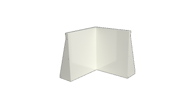 Stalen keerwand - Binnenhoek - 50 x 50 x 60 cm - RAL9010 mat (wit)