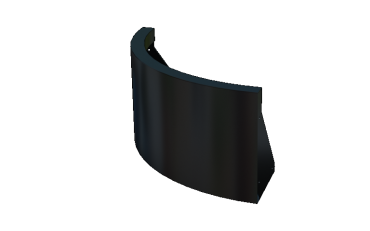 Stalen keerwand - Buitenbocht - 50 x 50 x 30 cm - RAL9005 mat (zwart)