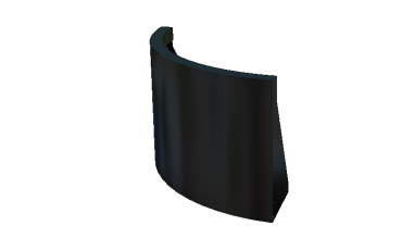 Stalen keerwand - Buitenbocht - 50 x 50 x 40 cm - RAL9005 mat (zwart)