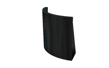 Stalen keerwand - Buitenbocht - 50 x 50 x 50 cm - RAL9005 mat (zwart)