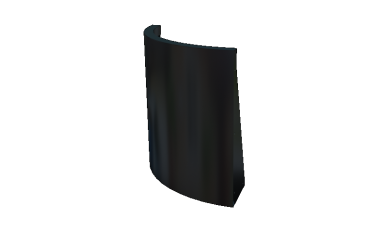 Stalen keerwand - Buitenbocht - 50 x 50 x 60 cm - RAL9005 mat (zwart)