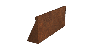 Cortenstaal keerwand - Recht - 100 x 40 cm