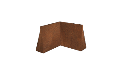 Cortenstaal keerwand - Binnenhoek - 50 x 50 x 50 cm