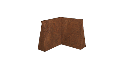 Cortenstaal keerwand - Binnenhoek - 50 x 50 x 60 cm