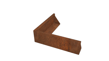 Cortenstaal keerwand - Buitenhoek - 100 x 100 x 30 cm