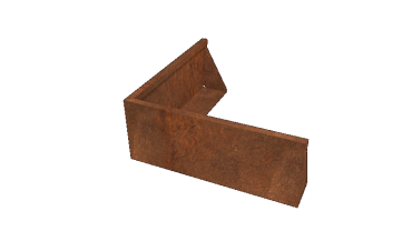 Cortenstaal keerwand - Buitenhoek - 100 x 100 x 40 cm