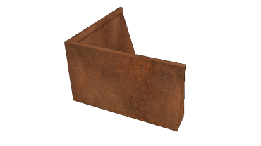 Cortenstaal keerwand - Buitenhoek - 100 x 100 x 60 cm
