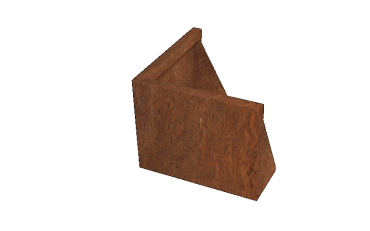 Cortenstaal keerwand - Buitenhoek - 50 x 50 x 40 cm