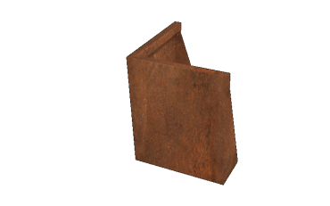 Cortenstaal keerwand - Buitenhoek - 50 x 50 x 60 cm