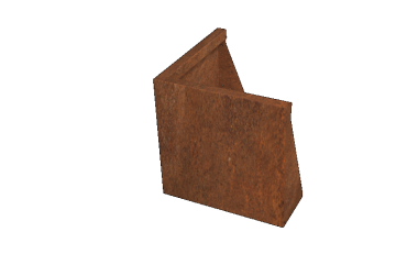 Cortenstaal keerwand - Buitenhoek - 50 x 50 x 50 cm