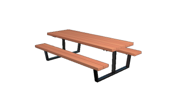 Stalen Picknicktafel - Georgia M - 200 x 163 x 75 cm - Met Douglas hout