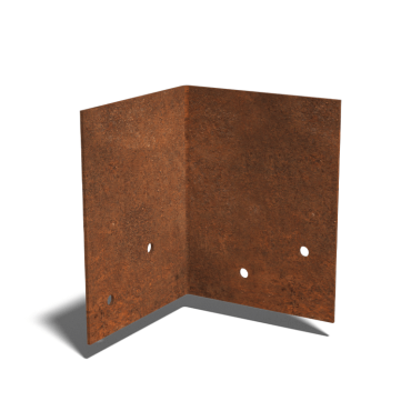 Cortenstaal koppelplaat 90º klein