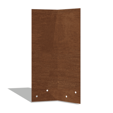 Cortenstaal koppelplaat - 90° - Hoogte borderrand 34 / 37,5 cm