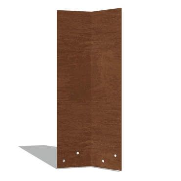 Cortenstaal koppelplaat - 45° - Hoogte borderrand 45 cm