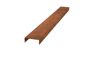 Cortenstaal overzetprofiel 5 x 15 x 5 cm (lengte 150 cm)