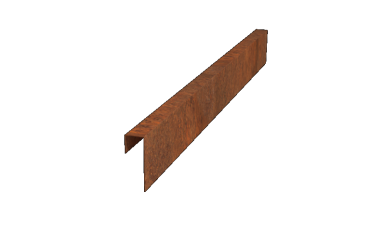 Cortenstaal overzetprofiel 15 x 5 x 5 cm (lengte 150 cm)
