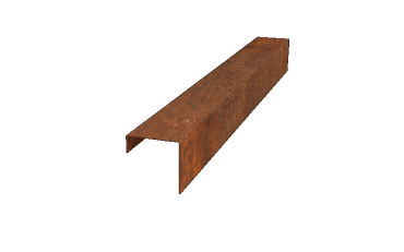 Cortenstaal overzetprofiel - 15 x 15 x 5 cm - 150 cm