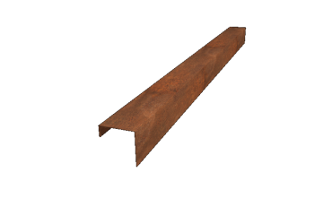 Cortenstaal overzetprofiel 15 x 15 x 5 cm (lengte 240 cm)