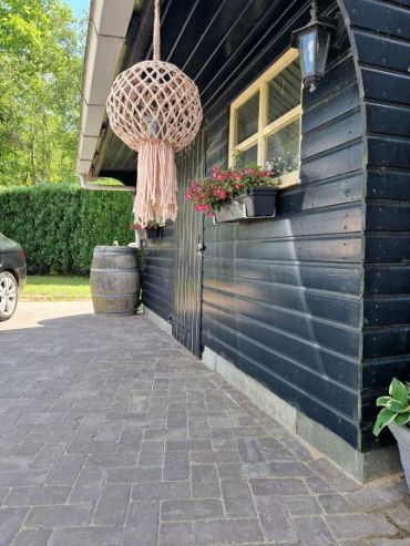 Partij Antieke trommel betonstraatsteen 6cm mangaan OP=OP