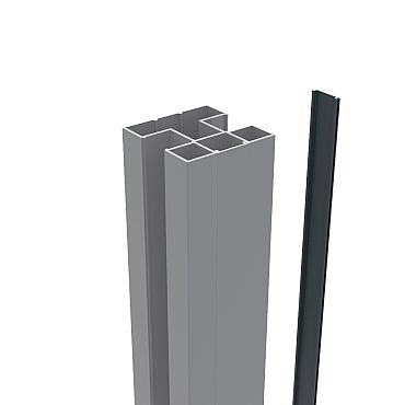 Boston alu Klikprofiel 6x24mm L-190cm RAL7016 tbv alu H paal L-190cm