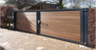 Boston maatwerk Dubbele poort klein max (B) 400cm (H) 100cm incl insteekslot