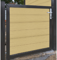 Boston maatwerk Enkele poort klein max (B) 200cm (H) 100cm incl insteekslot