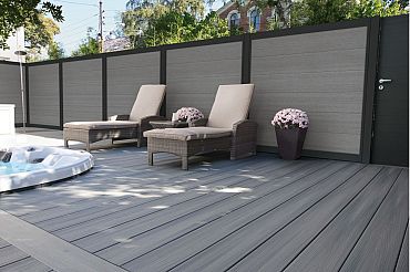 WPC Premium fence board Dark Grey 21x310mm (wb 300mm) L-178cm