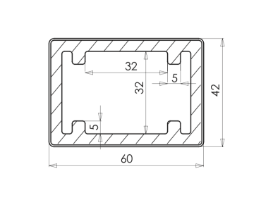 Brise soleil 42x60mm L-390cm Cedar E Klasse FSC 100%