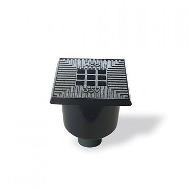 Vloerput kunststof rand + gietijzer rooster