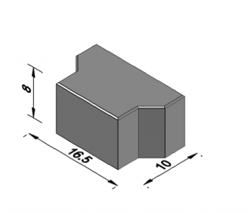 H-verbandsteen half 8 cm antraciet komo