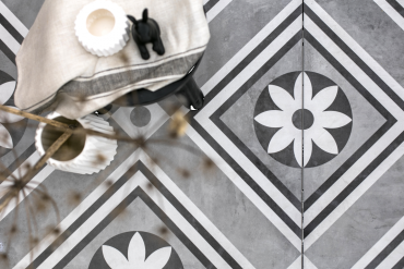 GeoCeramica® 60x60x4 Concreet Flower Decor