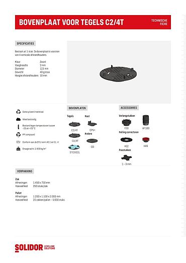 Comfort bovenplaat C2/4T tegels voeg 2 mm