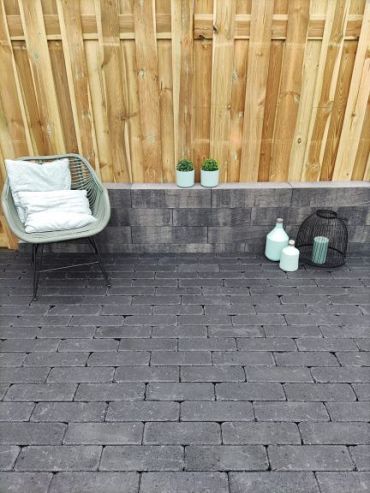 Stonique trommel longstone 7 cm Antraciet